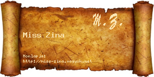 Miss Zina névjegykártya